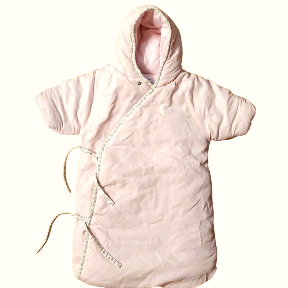 Ralph Lauren Girls Pink Corduroy Floral Winter Bunting Snowsuit Size 6M